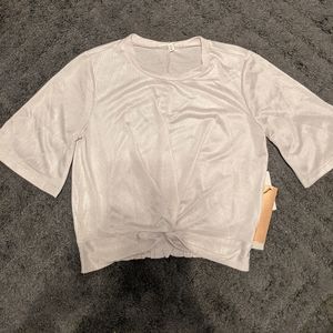 New shiny silver tee shirt